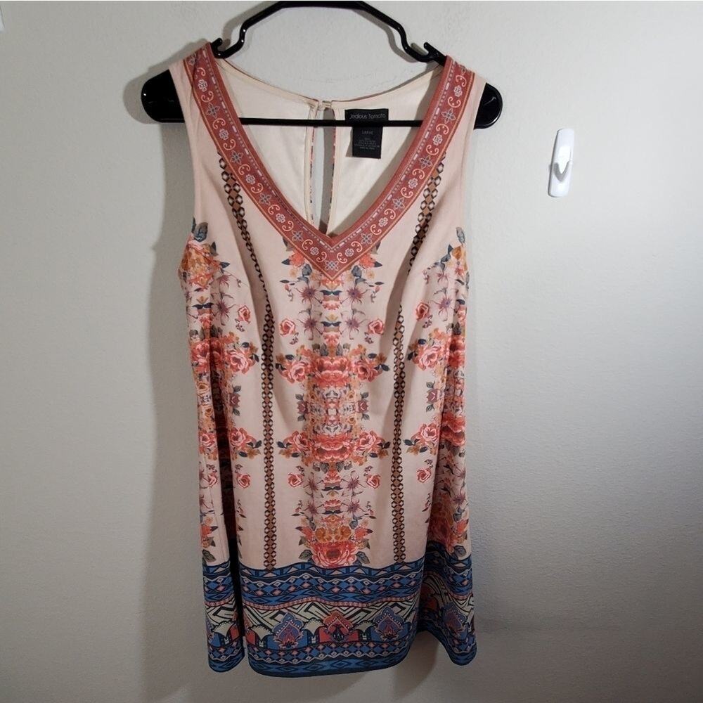 JEALOUS Tomato moleskin floral boho dress large